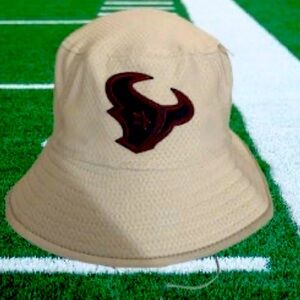 Houston Texans NFL Equipment  New Era Drawstring Grey M/L Logo Bucket Hat NWT